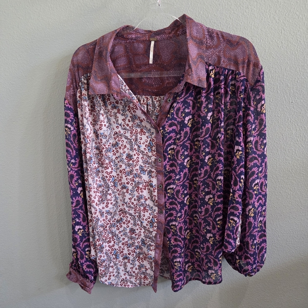 Free People Multicolor Patterned Blouse